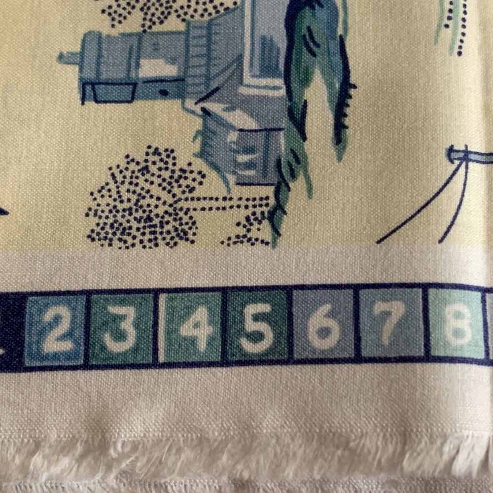 Gorgeous Vintage Chinoiserie Toile Bailey & Griffin Hand Printed Fishermen - Picture 5 of 16